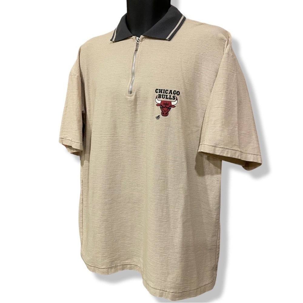 Vintage 90s Chicago Bulls Zip Up Polo Shirt